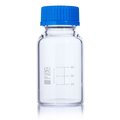 Globe Scientific Bottle, Media, Globe Glass, 50mL, GL32 Screw Cap, Dual Graduations, 10/Box 8100050